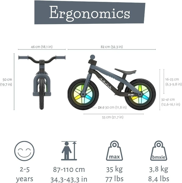 Chillafish BMXie GLOW Loopfiets - Zwart 4 Chillafish BMXie GLOW Loopfiets - Zwart - Afbeelding 4
