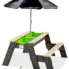 EXIT TOYS EXIT Aksent Zand- Water- En Picknicktafel - 1 Bankje Met Parasol En Tuingereedschap