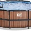 EXIT TOYS EXIT Wood Zwembad - 488 X 122 Cm - Met Zandfilterpomp En Trap