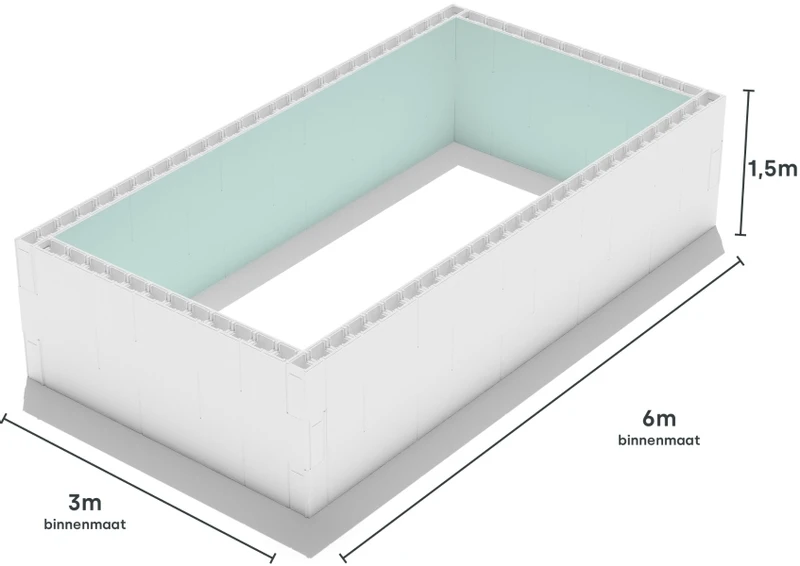Polystyreen Zwembad Blokkenset High Density - 6,00 X 3,00 X 1,50 M 4 Polystyreen Zwembad Blokkenset High Density - 6,00 X 3,00 X 1,50 M - Afbeelding 4