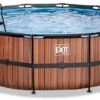 EXIT TOYS EXIT Wood Zwembad - 450 X 122 Cm - Met Zandfilterpomp En Trap