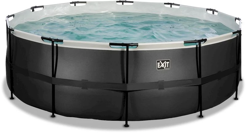 EXIT TOYS EXIT Black Leather Zwembad - 427 X 122 Cm - Met Zandfilterpomp En Trap 2 EXIT TOYS EXIT Black Leather Zwembad - 427 X 122 Cm - Met Zandfilterpomp En Trap - Afbeelding 2