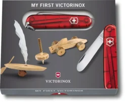 My First Victorinox Kinderzakmes - Rood -Sportuitrusting 7611160015358 victorinox my first transparant rood doos resultaat