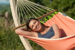 La Siesta Fruta 1 Persoons Hangmat - Mango -Sportuitrusting 797 1200 frr11 5 fruta mango weather resistant single spreader bar hammock image 05