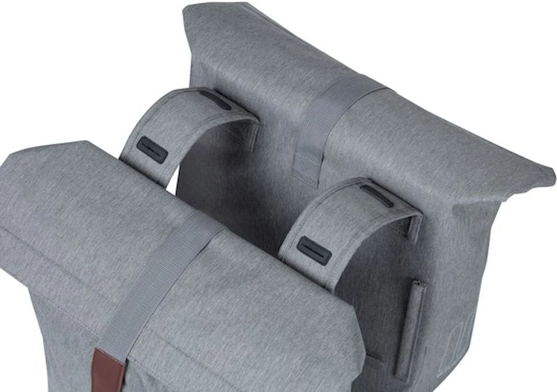 Basil City Shopper Dubbele Fietstas - 28/32 Liter - Grijs - Afbeelding 3