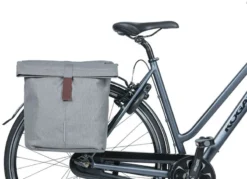 Basil City Shopper Dubbele Fietstas - 28/32 Liter - Grijs -Sportuitrusting 870 1200 18072 basil city double bicycle bag grey melee 6 1