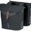 Basil City Shopper Dubbele Fietstas - 28/32 Liter - Zwart