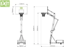 EXIT TOYS EXIT Galaxy Verplaatsbaar Basketbalpaal Met Dunkring -Sportuitrusting 900 1350 exit 46 05 11 00 int 10
