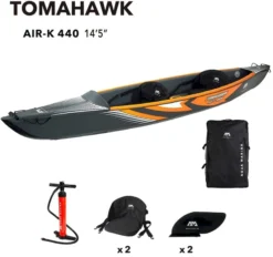 Aqua Marina Tomahawk Air-K 440 Opblaasbare Kajak - 2 Personen -Sportuitrusting 900 959 aquamarina kayak package tomahawk 4 1536x1536 1