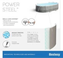 Bestway Power Steel Oval Zwembad - 488 X 305 X 107 Cm - Met Filterpomp En Accessoires -Sportuitrusting 900 989 56448 02 power steel