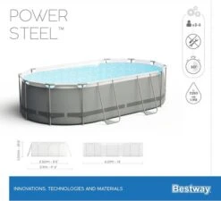 Bestway Power Steel Oval Zwembad - 427 X 250 X 100 Cm - Met Filterpomp En Accessoires -Sportuitrusting 900 989 56620 01 power steel