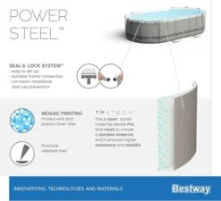 Bestway Power Steel Oval Zwembad - 427 X 250 X 100 Cm - Met Filterpomp En Accessoires -Sportuitrusting 900 989 56620 02 power steel