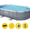 Bestway Power Steel Oval Zwembad - 488 X 305 X 107 Cm - Met Filterpomp En Accessoires