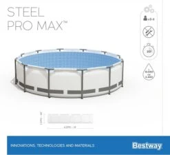 Bestway Steel Pro MAX Zwembad - 427 X 107 Cm - Met Filterpomp En Accessoires -Sportuitrusting bestway steel pro max zwembad 427 x 107 cm set 18