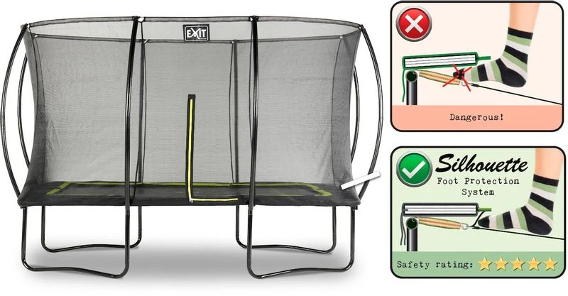EXIT TOYS Exit Silhouette Trampoline Met Net - 366 X 244 Cm - Zwart 3 EXIT TOYS Exit Silhouette Trampoline Met Net - 366 X 244 Cm - Zwart - Afbeelding 3