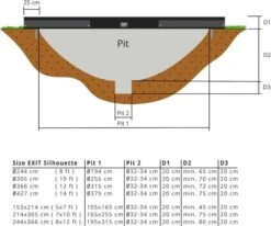 EXIT TOYS Exit Silhouette InGround Trampoline Met Net - 214 X 153 Cm - Zwart 12 EXIT TOYS Exit Silhouette InGround Trampoline Met Net - 214 X 153 Cm - Zwart -Sportuitrusting exit 12 95 57 00 int 4 resultaat