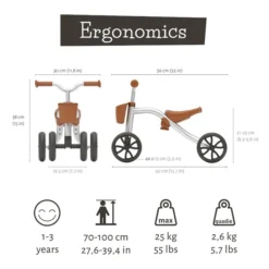 Chillafish Quadie 2 Loopfiets - Zilver -Sportuitrusting hes cpqd02sil