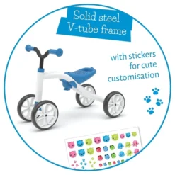 Chillafish Quadie Loopfiets - Blauw -Sportuitrusting hfs cpqd01blu steel frame with stickerset
