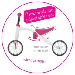 Chillafish Quadie Loopfiets - Roze -Sportuitrusting hfs cpqd01pin seat adjuster