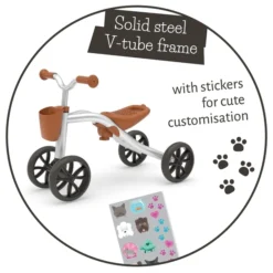 Chillafish Quadie 2 Loopfiets - Zilver -Sportuitrusting hfs cpqd02sil steel frame with stickerset