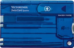 Victorinox SwissCard Quattro Multitool - Transparant Blauw