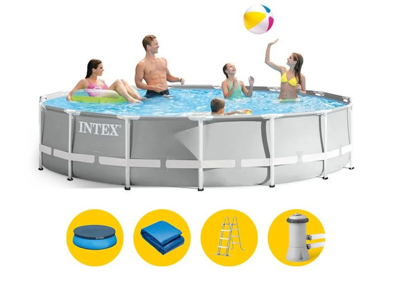 Intex Prism Frame Pool - 457 X 122 Cm - Met Filterpomp En Accessoires 1 Intex Prism Frame Pool - 457 X 122 Cm - Met Filterpomp En Accessoires